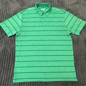 Under Armour Green Polo Shirt Classic Stripes